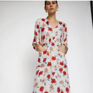 No. 6 Store Grace Dress Worn Once - Cream Pansy Crinkle Silk